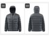 Unisex Lightweight Hooded Short Down Jacket – Versatile Ribbed Winter Coat