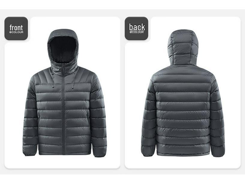 Unisex Lightweight Hooded Short Down Jacket – Versatile Ribbed Winter Coat