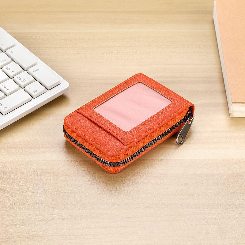 

Korean Style Portable Accordion Card Holder: Compact Zip Clutch for Ladies Bank and Business Cards помаранчевий