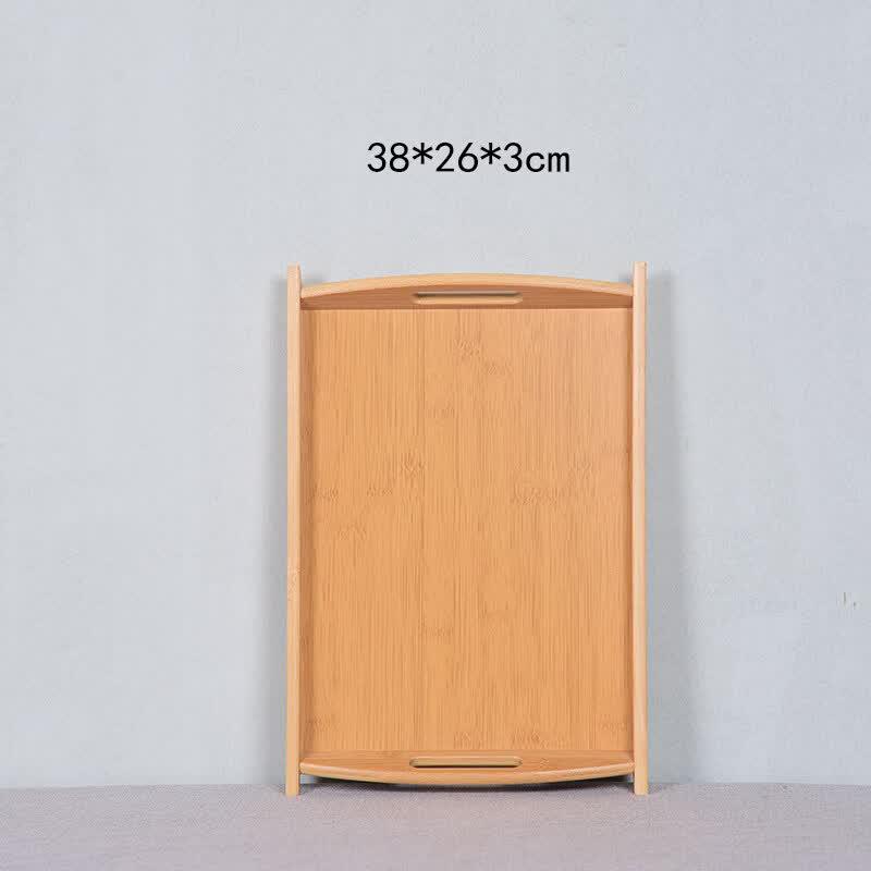 

Japanese Style Rectangular Wooden Serving Tray with Handle