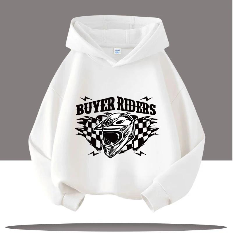 Style Boys Sport Shirt Retro Car Kids' Hooded Shirt Cartoon Print Girls' Casual Top Autumn Winter Clothing
