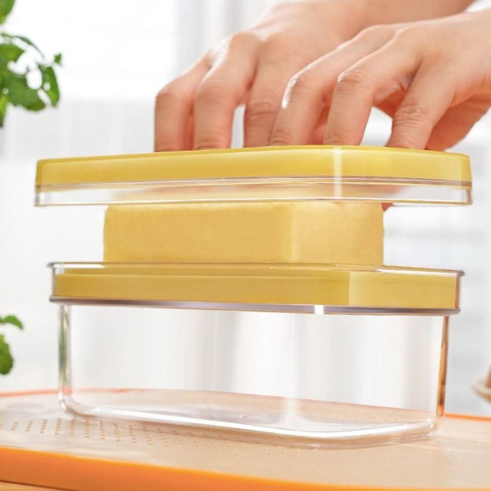 Hand Press Butter Keeper Plastic Cheese Storage Box Durable Butter Slice Container Fridge