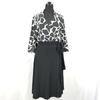 100% Silk Long Sleeve Wrap Dress [Women’s 6 / S / Black × White / Cow Print] Maker Unknown