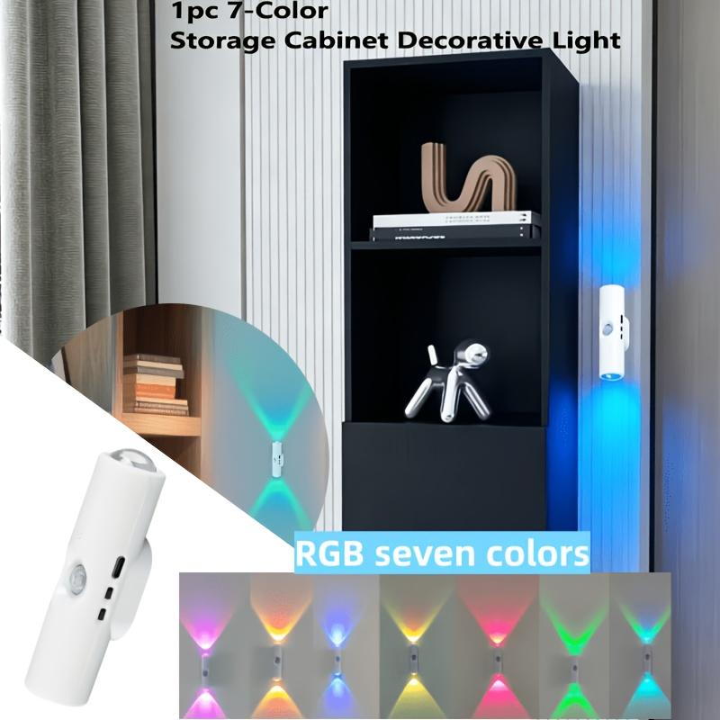 RGB Color Changing Magnetic Wall Sconce PIR Motion Sensor Up Down Spotlight Wireless Atmosphere Night Light