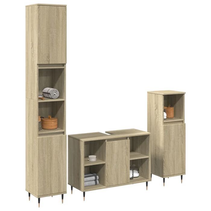 VidaXL Ensemble De Meubles De Salle De Bain 3 Pcs Chêne Sonoma 3307679