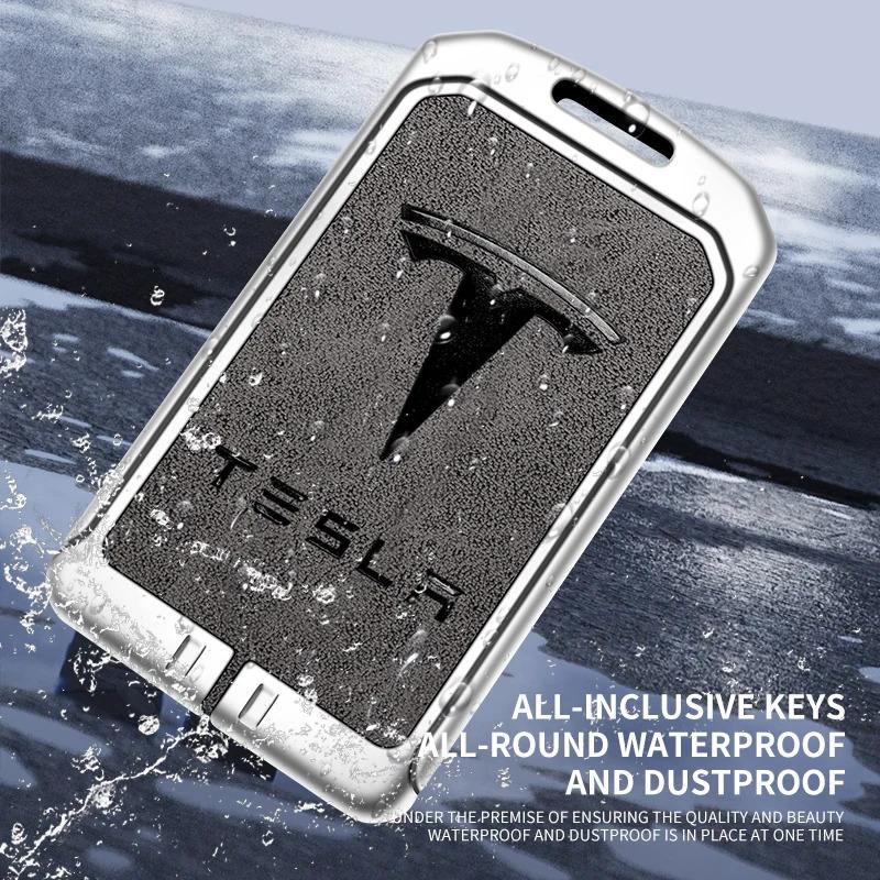 Custodia in Metallo per Chiave Auto Cover Per Tesla Model 3 Model S Model X Model Y Roadster Cybertruck Portachiavi Cardless Portaprotettore Accessori