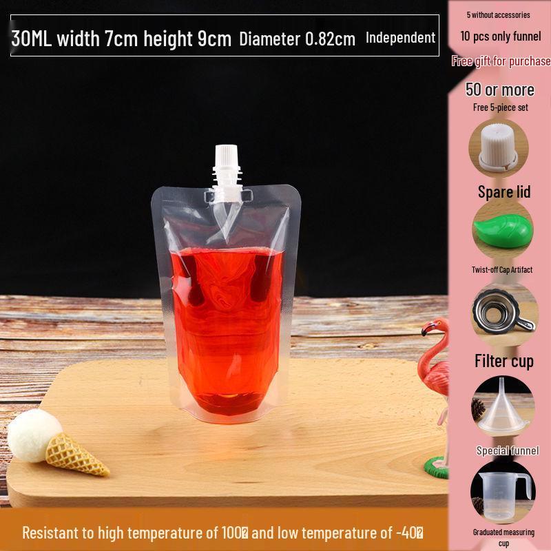 Disposable Transparent Spout Bag for Soy Milk, Chinese Medicine, Soup, or Beverages - Self-Standing and Convenient for Takeaway
