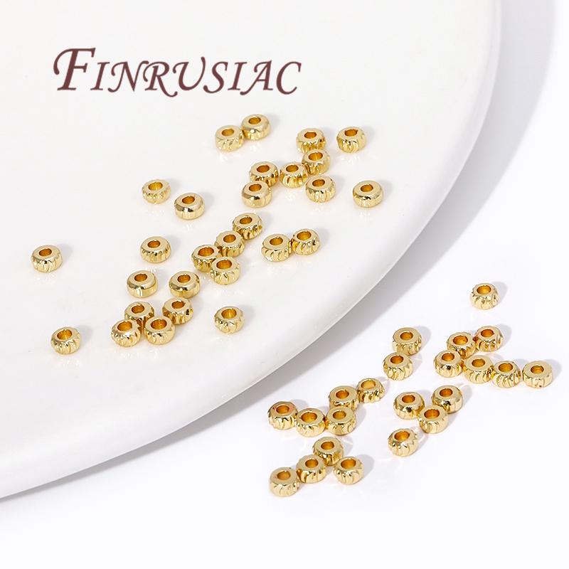 3mm 4mm Korálky Rozdělující 18K Zlatem Pokovené Volné Korálky Oddělovač Pro Korálky, Potřeby Pro Výrobu Šperků DIY, Doplňky Pro Náramky