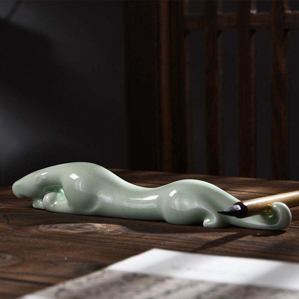 Durable Ceramic Pen Holder Chinese Writing Brush Rack Painting Brush Holder  Art Accessories