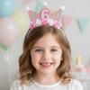 Kids' 2-6Y Birthday Party Headband Birthday Tiara Sparkle Flower Crown Hairband Comfortable Lightweight Princess Hair Band