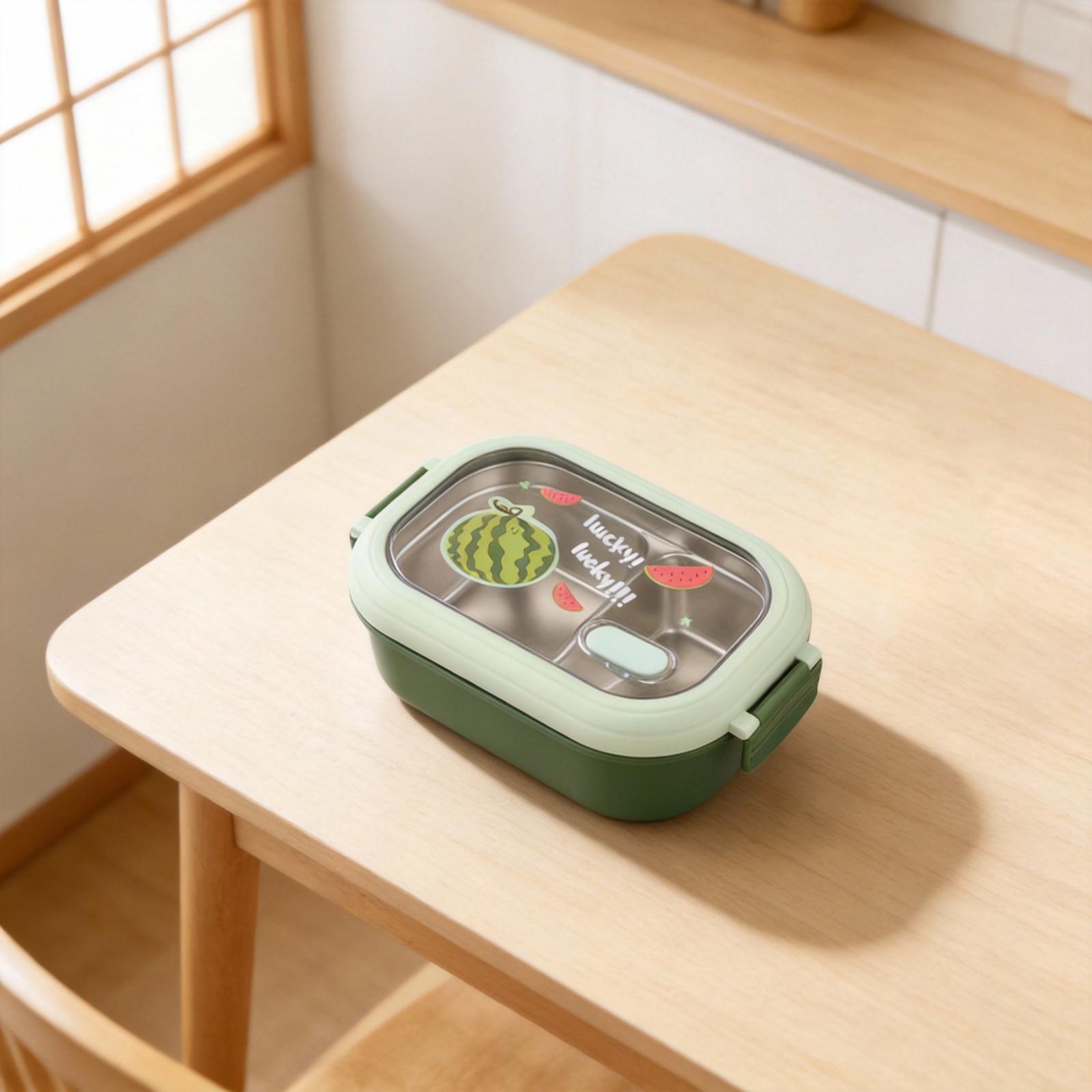 Stainless Steel Interior Insulated Lunch Box Stainless Lunch Box green