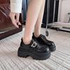 Retro britischer Stil kleine Lederschuhe Damen dicker Absatz hoher Absatz Einzelne Schuhe 2025 neu Ein-Pedal-Plateau Mary Jane Slipper