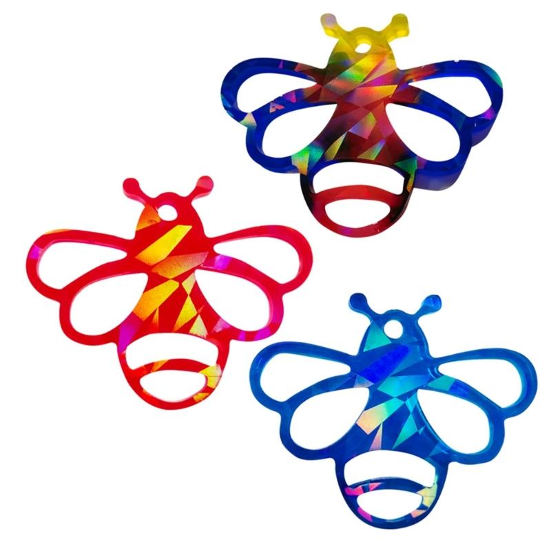 Animal Resin Mold Holographic Cute Bee Silicone Mold Rainbow-Light Effect Keychain Pendant Mold Epoxy Casting Craft