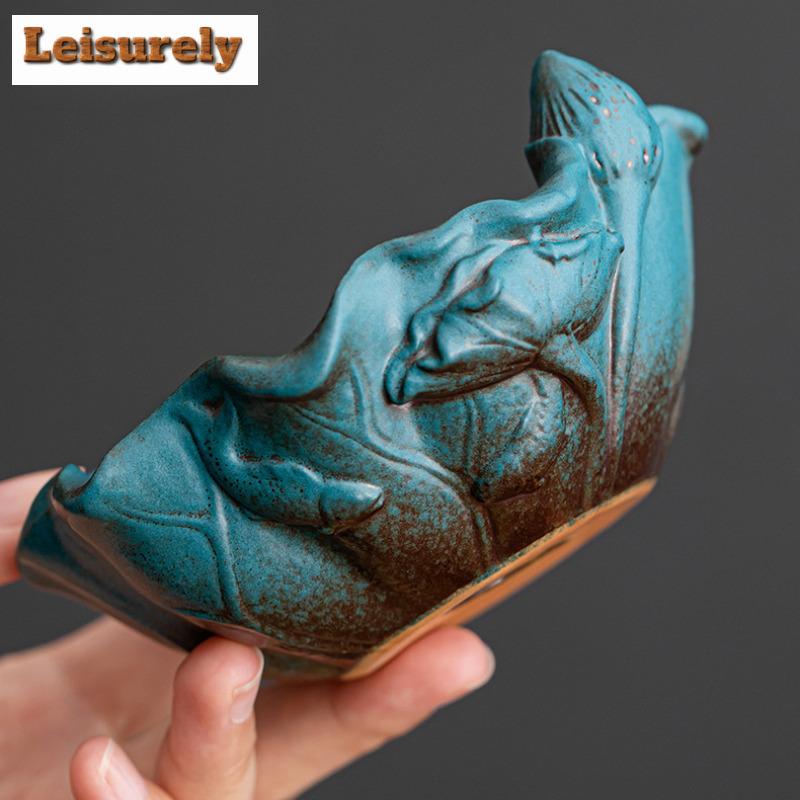 Retro Lotus Keramisk Rökelsebrännare Zen Rökelsekar Brännarhållare Med Lock Liten Tallrik Rökelseställ Skrivbordsdekoration Te-ceremoni