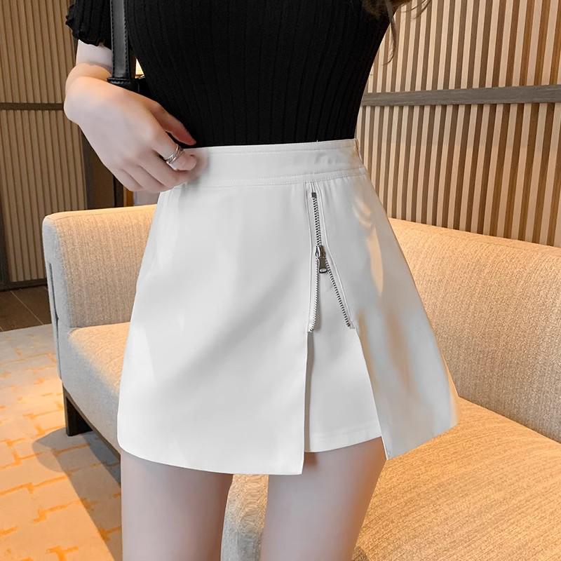 2024 Plus Size High Waist A-Line Irregular Mini Bodycon Skirt - Slimming and Anti-Exposure Design for Petite Figures