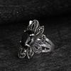 Women's Vintage Hollow Flower Pattern Ring Plated Alloy Resin Finger Jewelry Gift