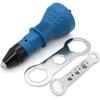 Rivet Gun Adapter for Drill – 4 Nozzle Kit (3/32, 1/8, 5/32, 3/16) with Handle and Key AIMOONSA