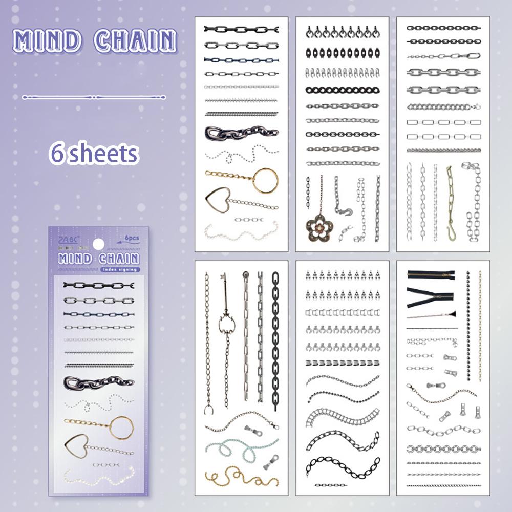 6 color index sign up notebook collage stickers, creative stickers DIY sticker notebook, student stationery, photo decoration