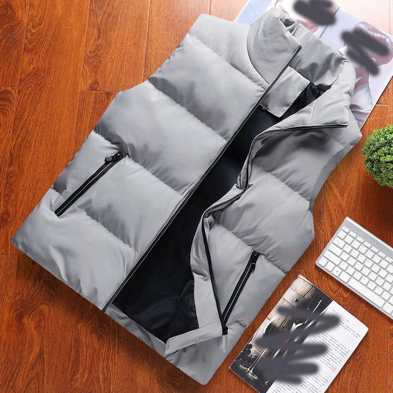 Autumn Winter Mens Vest Jacket Warm Sleeveless Jackets Waterproof Zipper Coat Stand-up Collar Casual Waistcoat Clothing