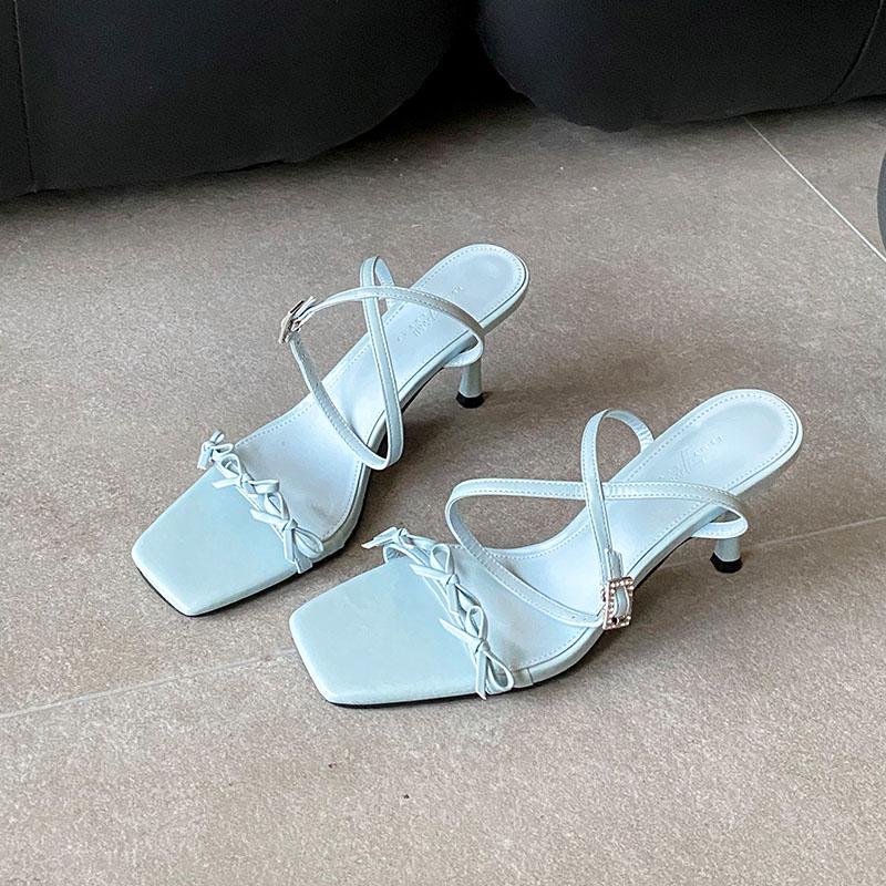 Fashion Fashion Butterfly-Knot Ladies High Heels Sandals Shoes Female Ankle Wrap Footwear Elegant Women Heeled Sandals Shoes Pumps
