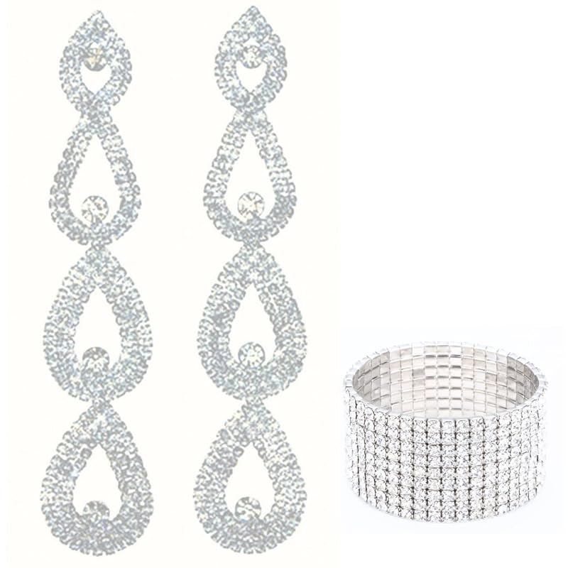 

[VanFROSTED] Earrings bangle bracelet fitness competition crystal competition stage girls stage body iron plate wedding vest marriage Japan ballroom