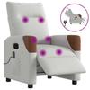 Foldable Massage Armchair, Electric, Grey, Fabric