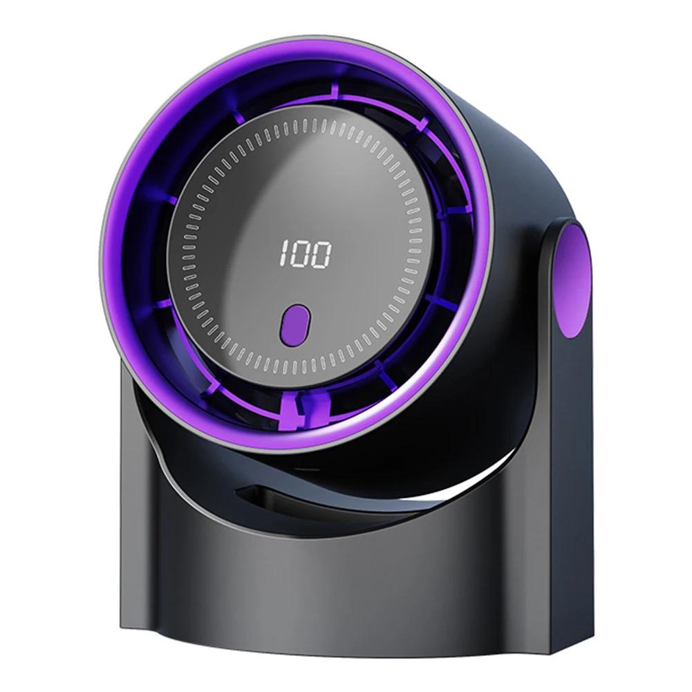 

100Level Bladeless Fan USB Rechargeable Smart Electric Fan Personal Fan Digital Display Wall Mount Turbo Fan Desktop Cooling Fan фиолетовый