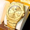 Olevs Ottagonale Popolare Impermeabile Analogico Quarzo Elegante Acciaio Inossidabile con Data Grande Oro Perfetto per e Lusso Un Ottimo Orologio da Uomo,