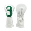 White & Green Golf Club Headcover, 135 X Number Style, Two Color Options