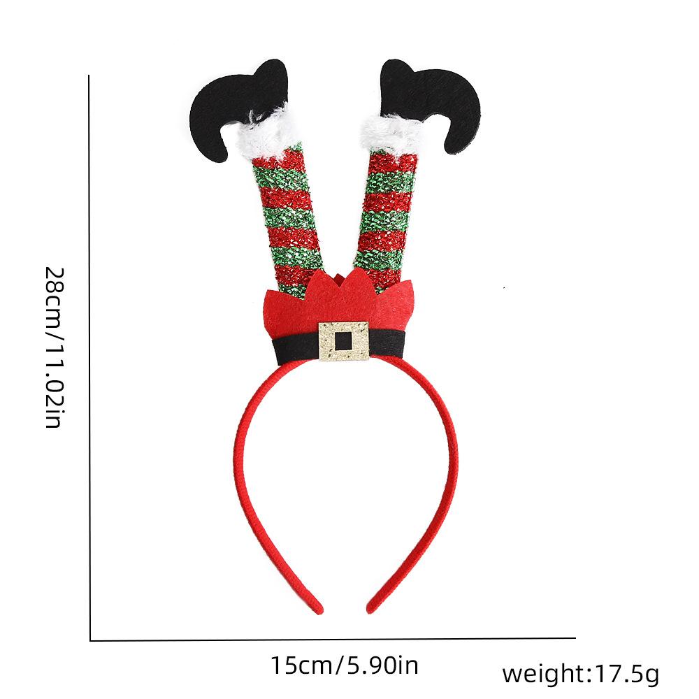 Photo Props Christmas Headband Santa Claus Leg Xmas Hair Band Xmas Hat Bands Christmas Decor