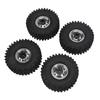 4Pcs 1/10 Scale RC Car Wheels Tires Iron Wheel Hub 1.9 Inch Rubber Tires for 1/10 Remote Control Car Upgrade Accessories Silver
