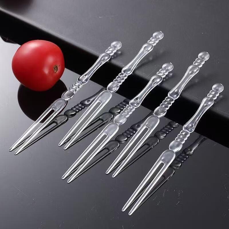 Disposable Transparent Plastic Fruit Forks (3000-Count)