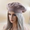 French Women's Wool Knit Striped Beret: Warm, Elastic, Brimless Winter Hat