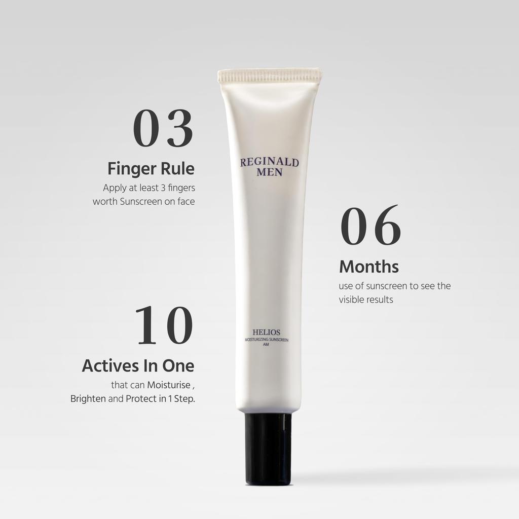 Reginald Men SPF 50+ PA++++ Sunscreen (100g) | In-Vivo Tested | Broad Spectrum UVA/UVB Protection | Brightening & Hydrating | Lightweight, Oil-Fr
