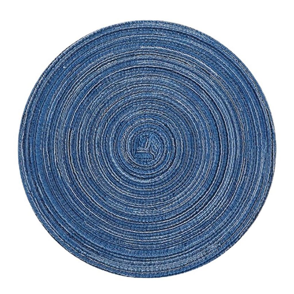 Elegant Set of 6 Handmade Round Placemats in Woven Design Functional and Stylish Addition to Any For Dining Area