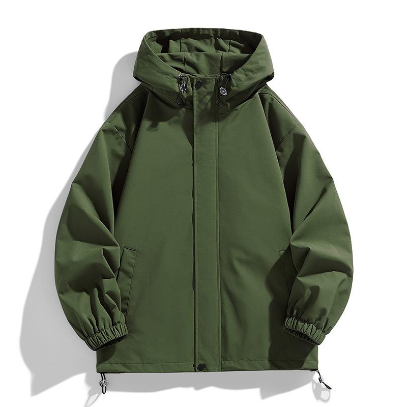 American Solid Color Jacket for Men's Spring New Trendy Loose Versatile Sports Jacket