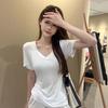 Sexy V-Neck Slim Fit Short Sleeve Korean-Style Top