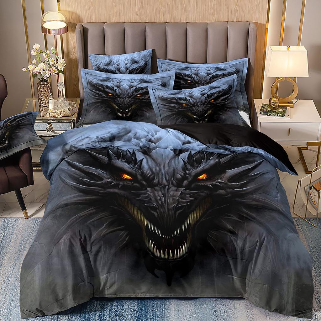 3D Digital Printing Dinosaur Double Pterosaur Bedding Quilt Cover Three Or Four Sets