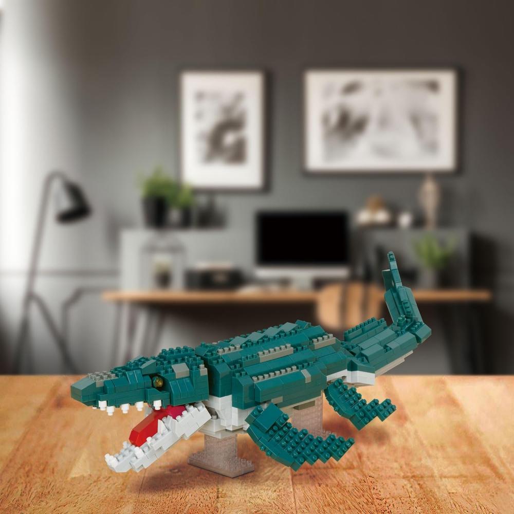 Kawada Nanoblock Dinosaurier DX Mosasaurus 6,5 x 12,5 x 32 cm, ab 12 Jahren, Interior Hobby NBM-053