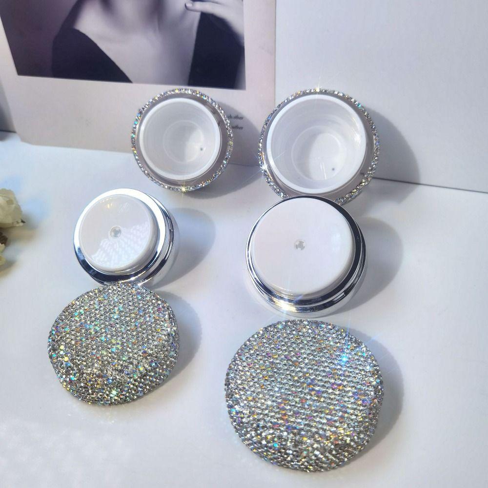 Rhinestone Airless Cream Bottle Dispenser Portable Push Down Pump Lotion Pump Jar Vials Leak Proof Refillable Cosmetic Container