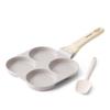 SENSARTE Fried Egg Frying Pan with Mini Marble Induction Gas Warranty Spatula, Divided, Coat, 4-Hole Round, Non-Stick, Compatible, Compatible,