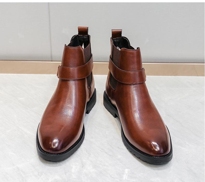 Herren British Style Leder Slipper Stiefel - Große Größe 46, Business Casual, Herbst/Winter Mode