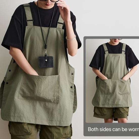 Waterproof Kitchen Apron Unisex Vest Style Apron Household Kitchen Workwear for Cooking Painting Coffee Shop