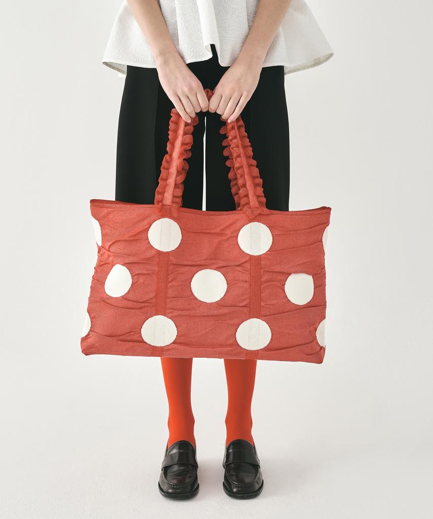 Pleatsmama Polka Dot Shopper Bag Red