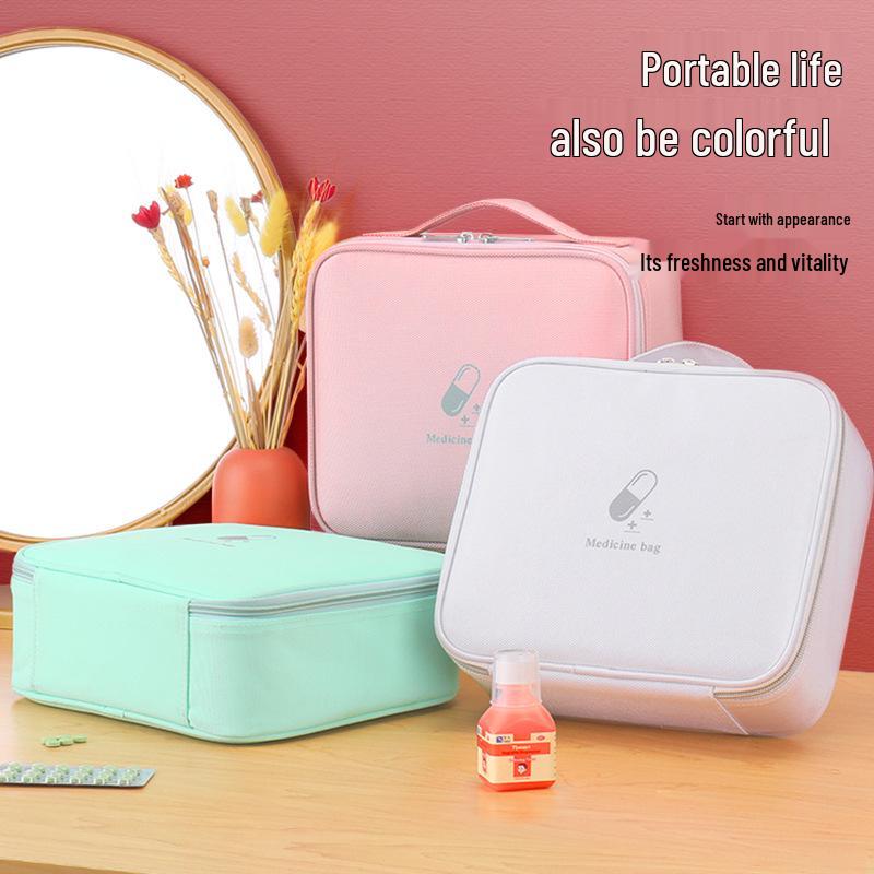 Large Capacity Outdoor & Home First Aid Kit - Portable Handheld Fabric Storage Box for Travel, Epidemic Prevention, Car & Student Use