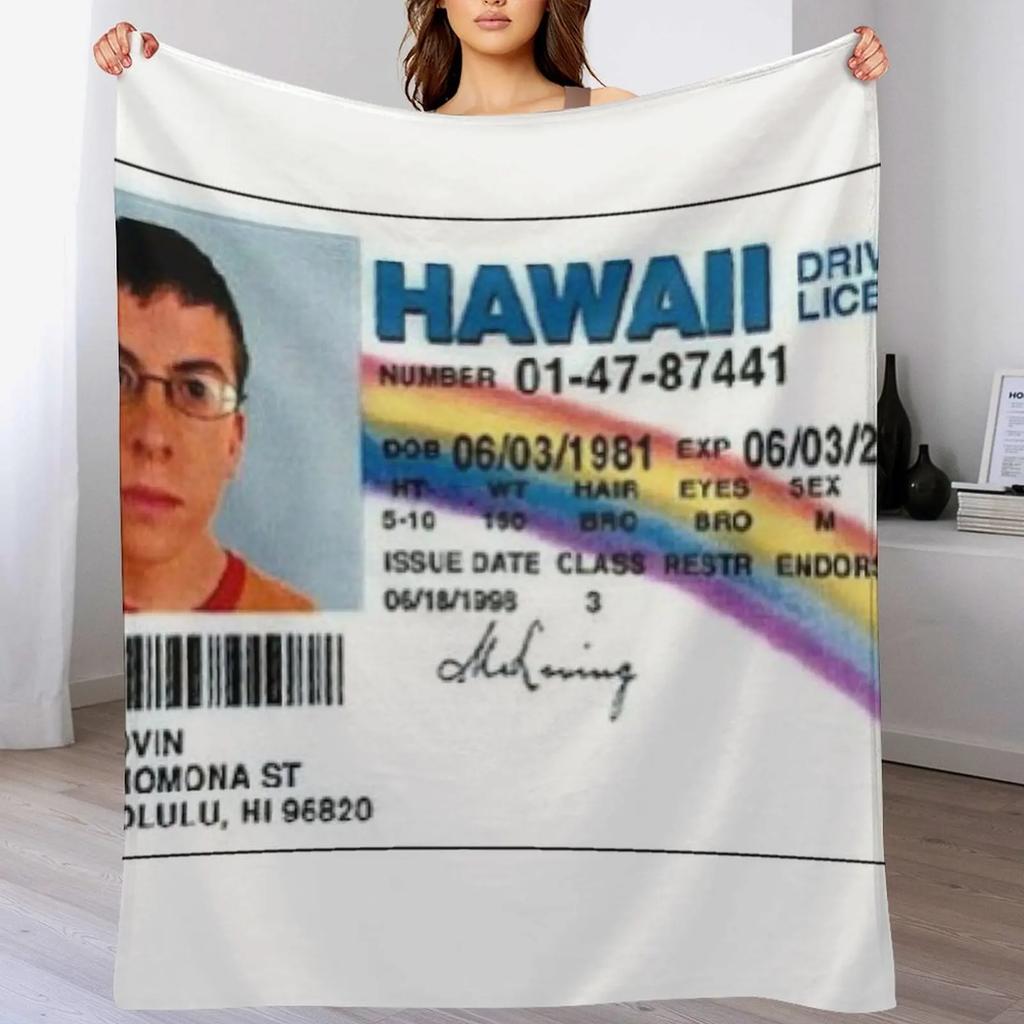McLovin Fake ID Throw Blanket Cozy Microfiber Throw Blanket for Home Bedroom