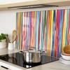 Glass Kitchen Cutting Boards With Colorful Striped Graphics 2X40X52 Cm