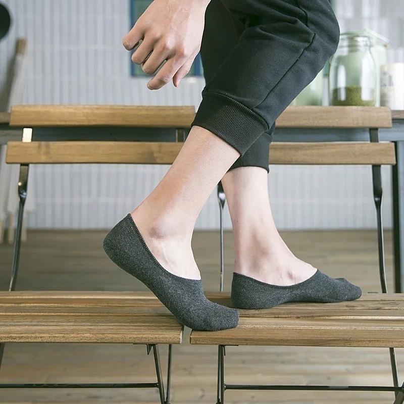 Men Socks 1 Pair of Fashionable Men's Boat Socks Non-slip Invisible Inner Lining Soft and Breathable Cotton Socks Accessories