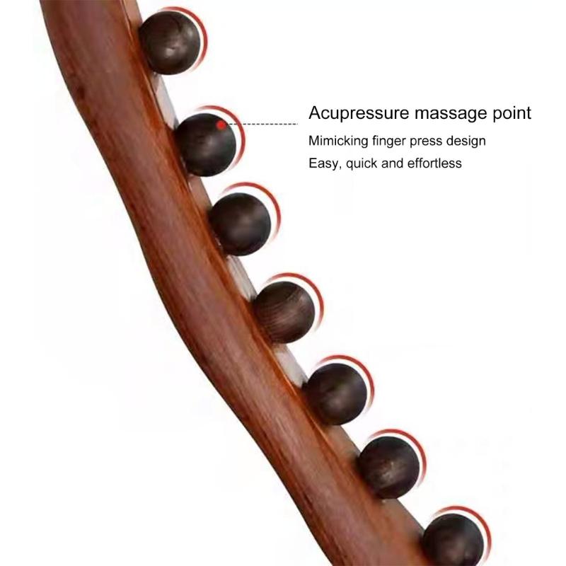 Portable Full Body Massager Wood Massage Roller Stick for Deep Tissue Massage and Body Sculpting with 8/10 Beads