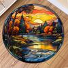 Sunset Series Round Carpet Circle Rugs for Living Room Bedroom Kitchen Decor Home Hallway Balcony Floor Mat Farm Decorative Rug